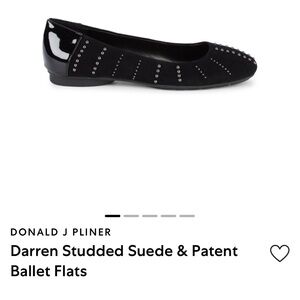 Donald J. Pliner Black Studded Ballet Flats
